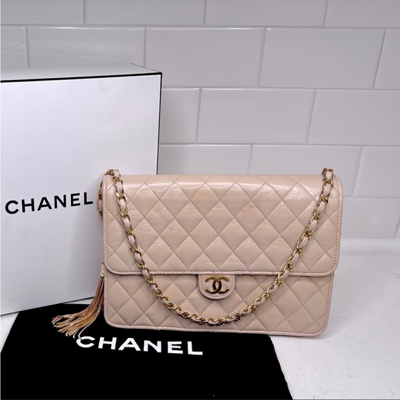 Authentic Vintage CHANEL 24k Real Gold Hardware Handbag - Picture 1 of 13